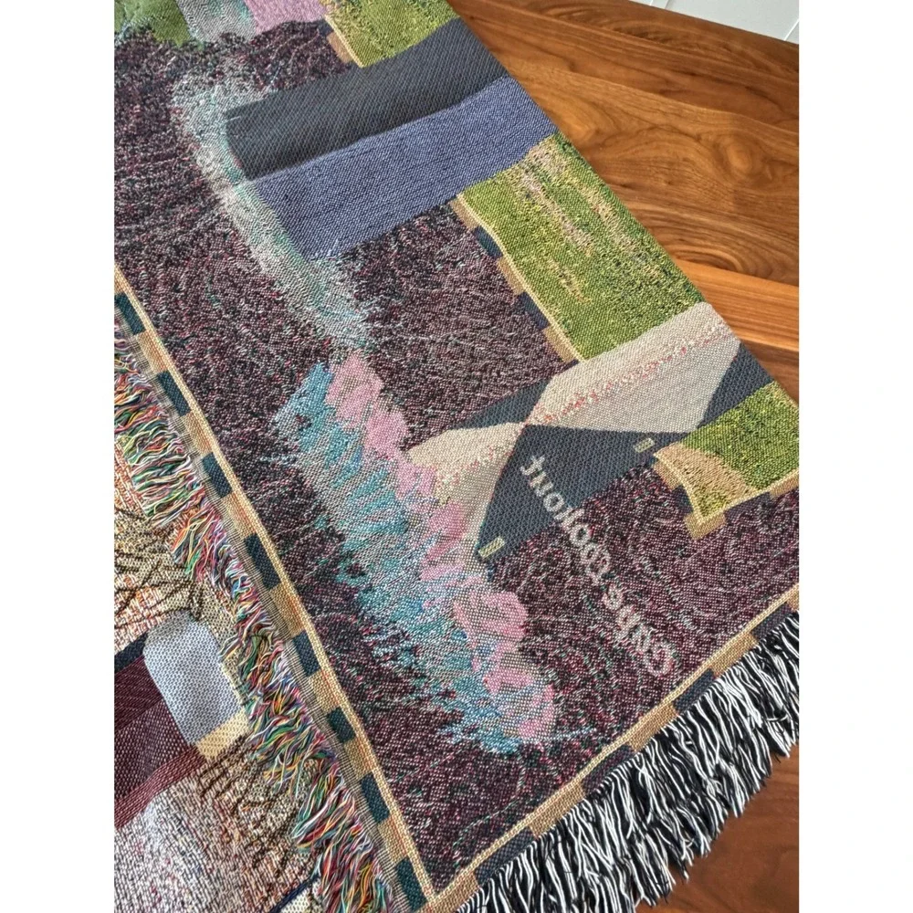 VTG Home Interiors Lighthouse Cotton Woven Throw Blanket Multicolor Nautical